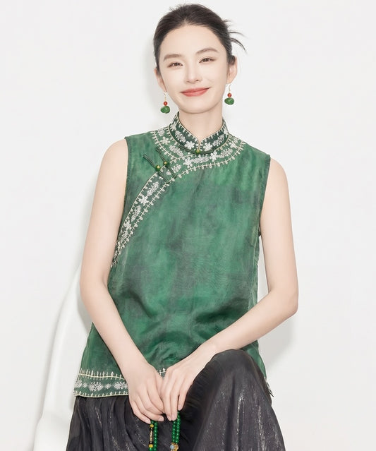 Emerald Whisper Modern Oriental Top