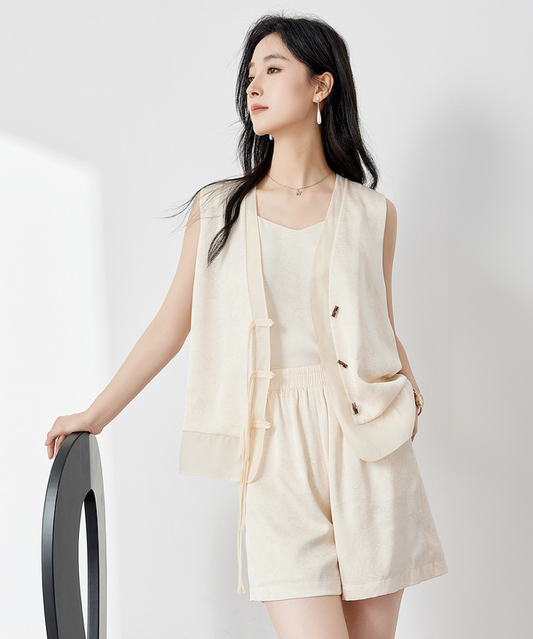 Cloud Ease Satin Sleeveless Vest + Shorts Set