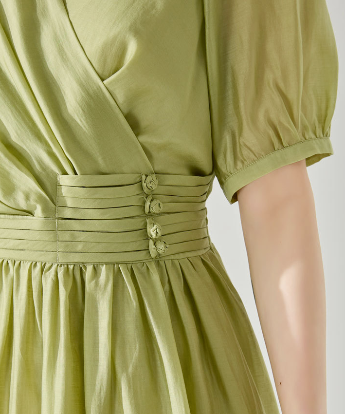 Rachelle Pleat and Oriental Button Dress