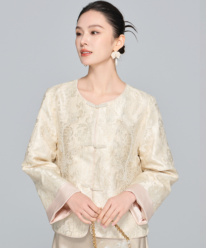 Ivory Bloom Embroidered Top Jacket