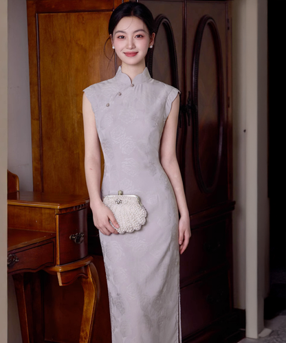 Taro Purple Petal Cheongsam