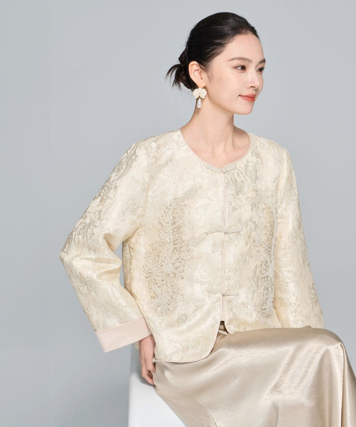 Ivory Bloom Embroidered Top Jacket