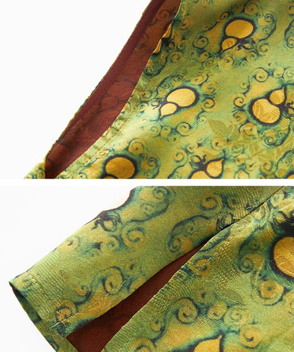 Yellow Gourd Green Tone Cheongsam Top
