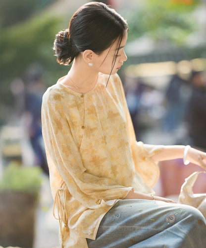 Lumiere Floral Silk Cheongsam Blouse