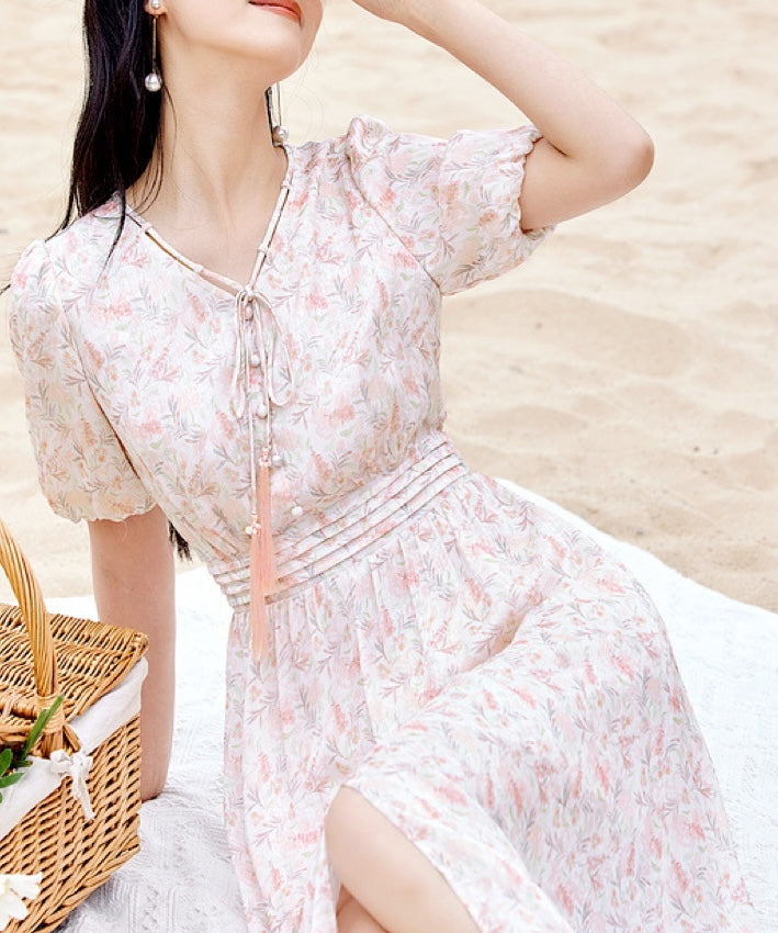 Sandie Oriental Inspired Pink Dress