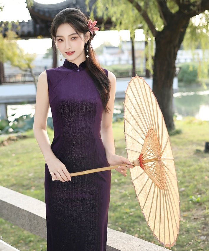 Mixue Velvety Maxi Cheongsam