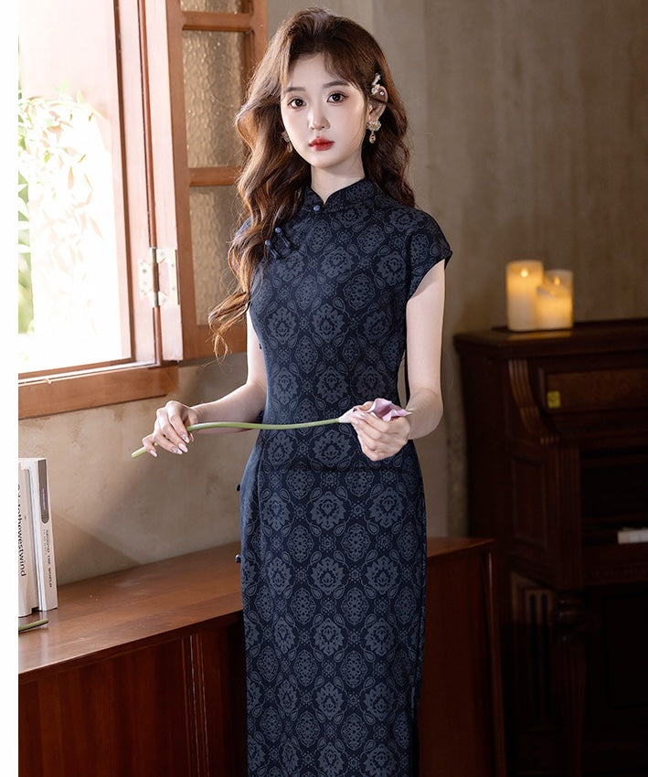 Moonshadow Jacquard Cheongsam