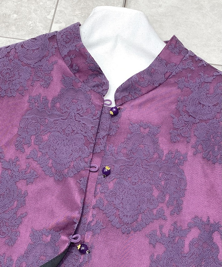 Plum Brocade Mandarin Jacket