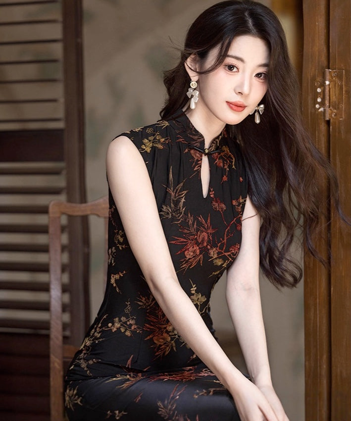 Limei Sleeveless Peplum Cheongsam