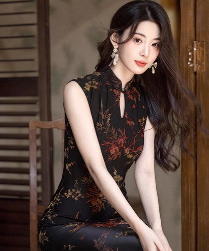 Limei Sleeveless Peplum Cheongsam