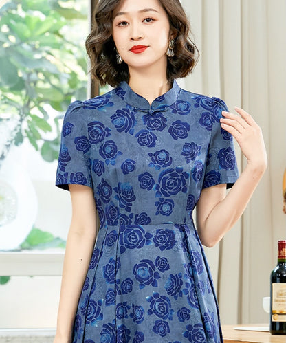 Indigo Blossom Cheongsam