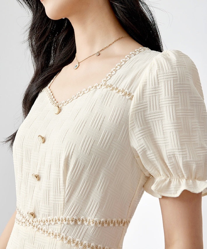 Vanilla Textured Midi Dress