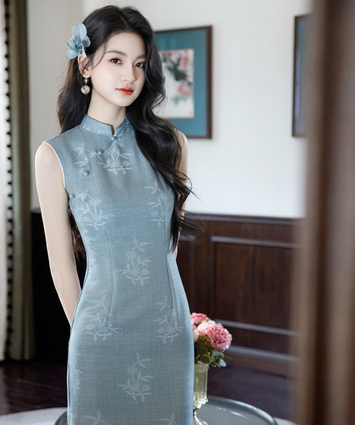 Miss Yulan's Blue Cheongsam
