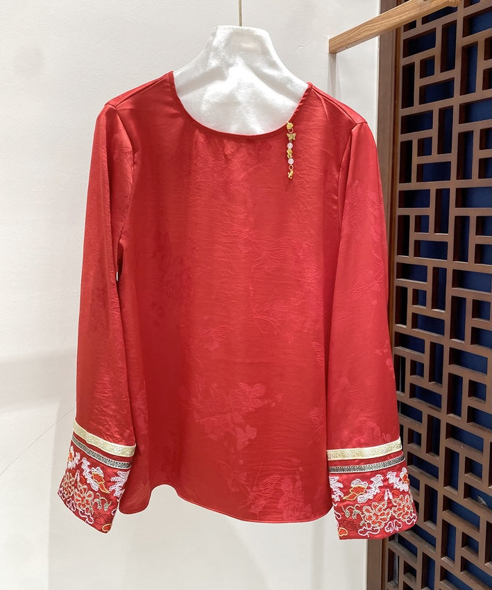 Fortune Red Cheongsam Blouse