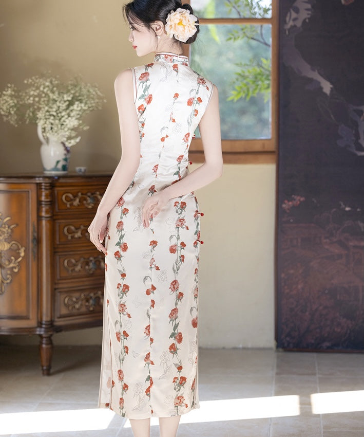 Ivory Rose Vine Cheongsam