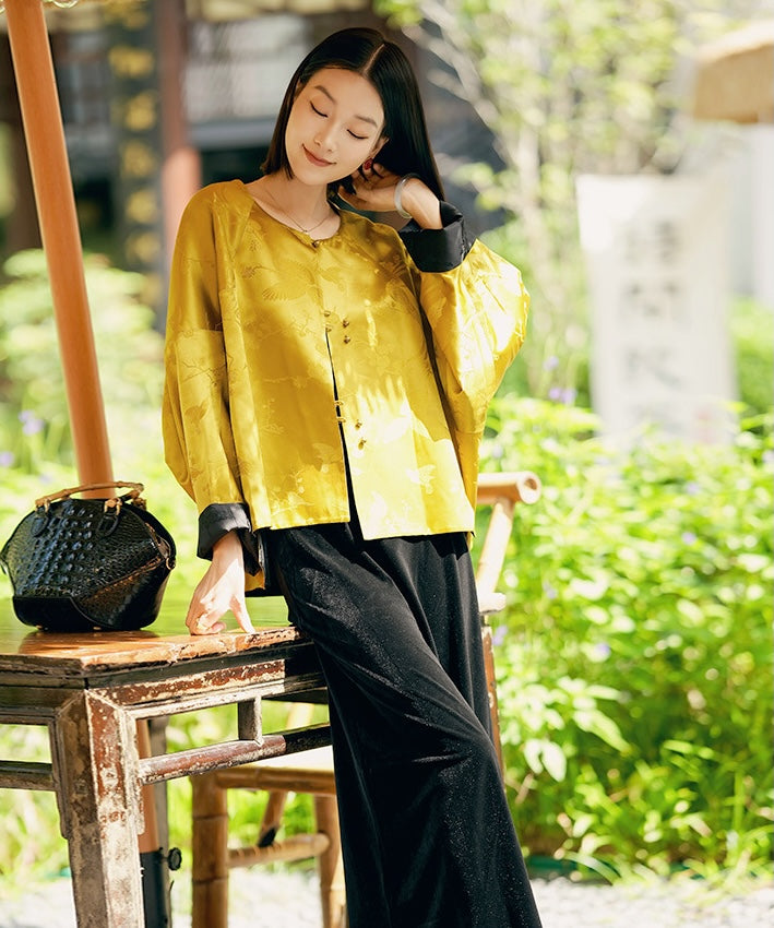 Imperial Bloom Jacquard Mandarin Jacket