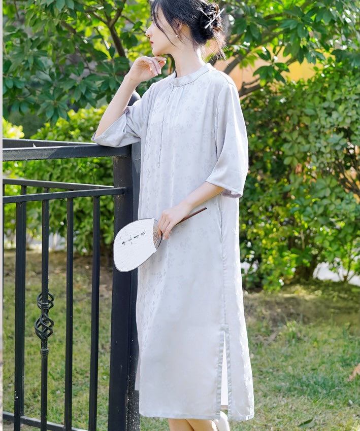 Cloud Whisper Cheongsam Dress