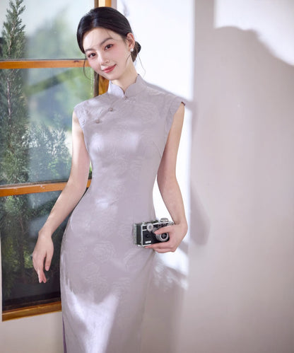 Taro Purple Petal Cheongsam