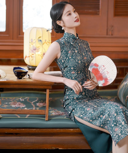 Shanghai Style Sleeveless  Maxi Cheongsam