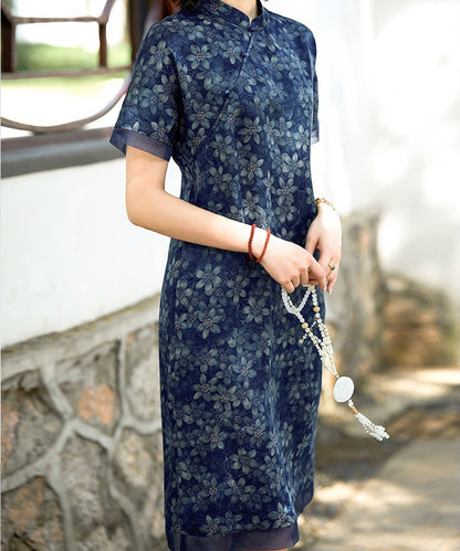 Moonlit Cheongsam Silk Dress