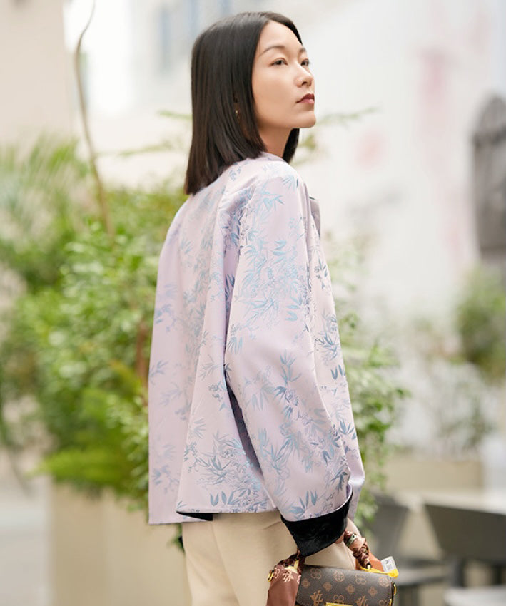 Lilac Velvet Reversible Cheongsam Jacket