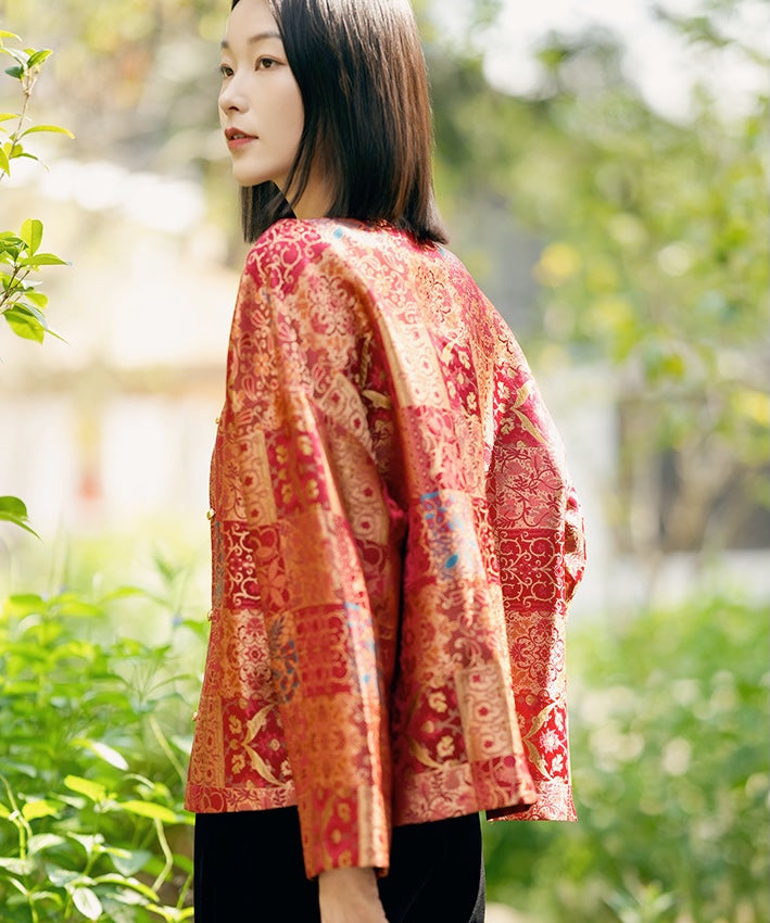 Empress Red Patchword Oriental Jacket