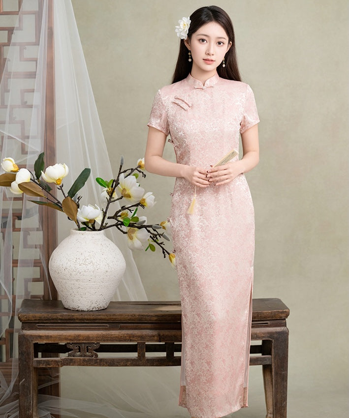 Lily Pink Maxi Cheongsam
