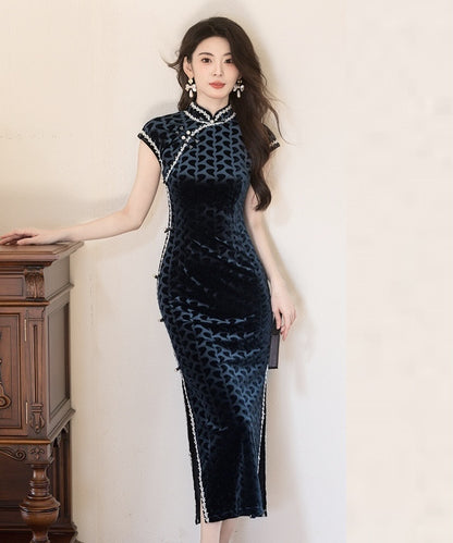 Wenwen's Maxi Lace Trim Cheongsam