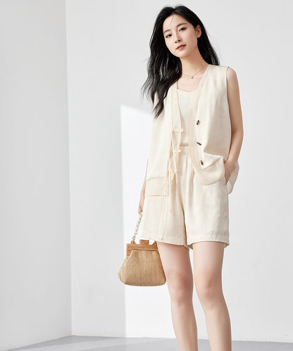 Cloud Ease Satin Sleeveless Vest + Shorts Set