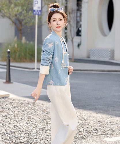 Blue Magnolia Cheongsam Jacket