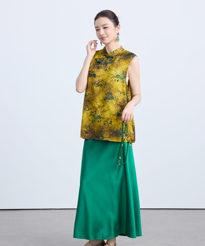 Yu Fei's Cheongsam Vest Top and Jade Skirt