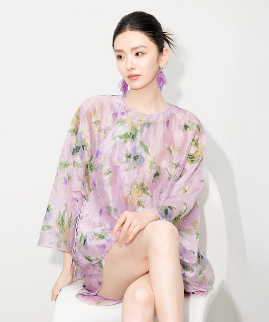 Violet Cheongsam Top + Shorts Set  💜 Limited Edition