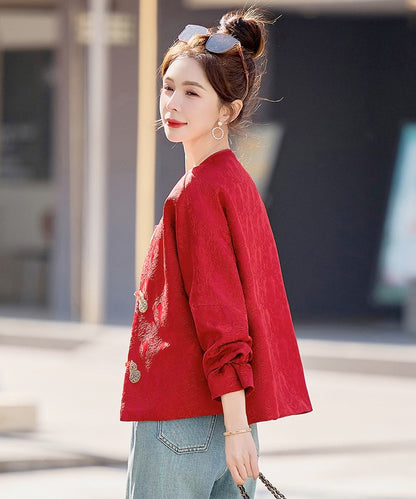Red Peony Cheongsam Jacket