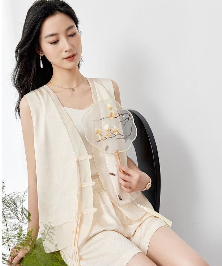 Cloud Ease Satin Sleeveless Vest + Shorts Set