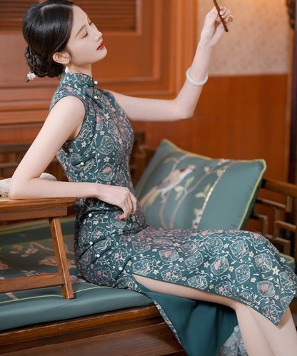 Shanghai Style Sleeveless  Maxi Cheongsam