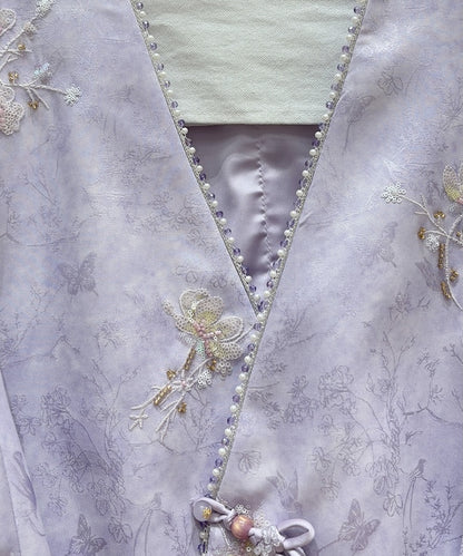 Lavender Mist Embroidered Drape Jacket