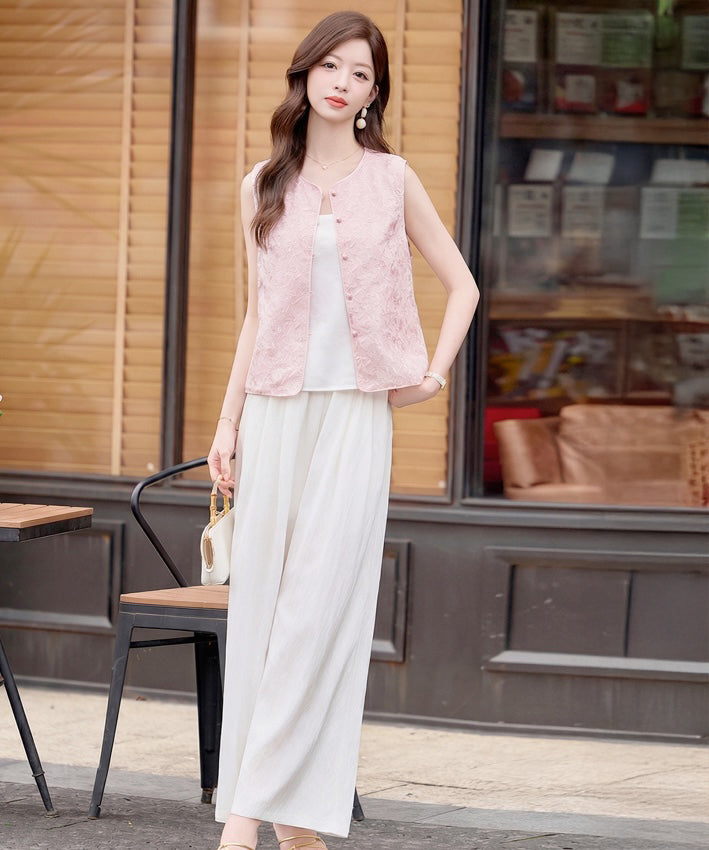 Rosé Whisper Two-Piece Cheongsam Set