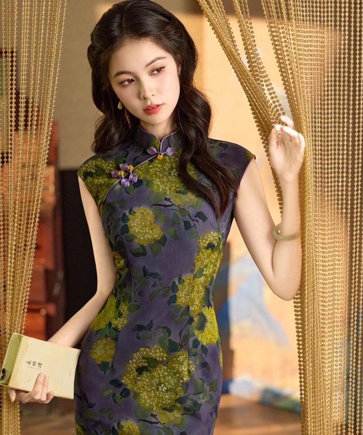 Violetta Hydrangea Cheongsam