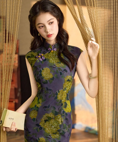 Violetta Hydrangea Cheongsam