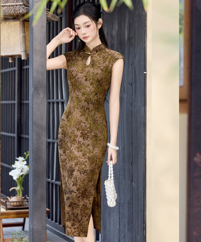 Moss Brocade Jade Cheongsam