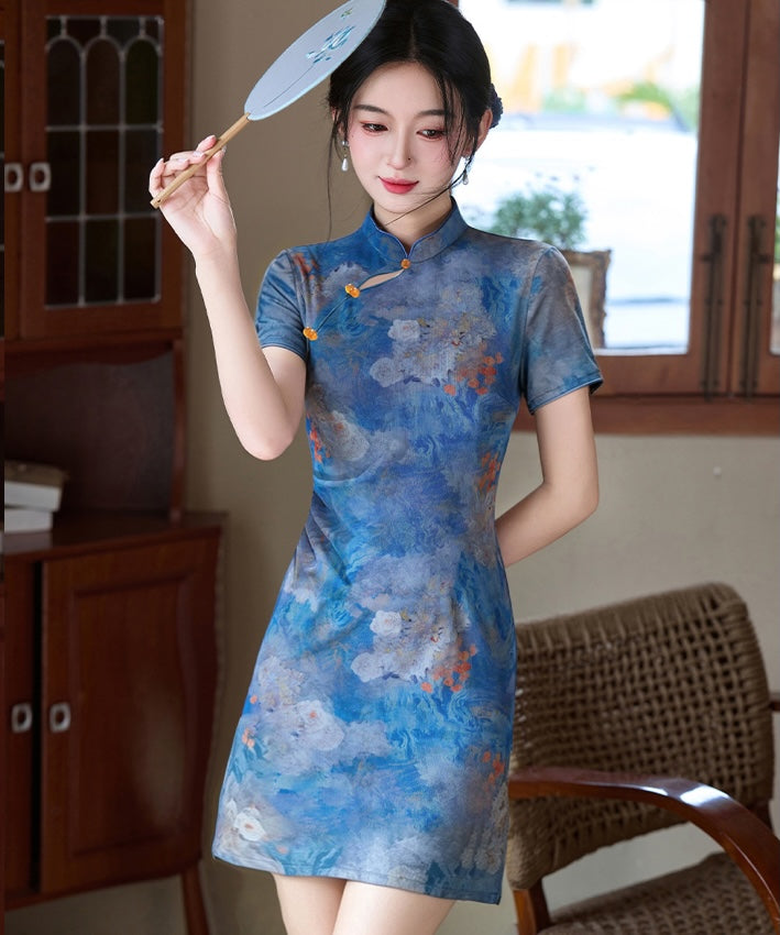 Midnight Peony Cheongsam
