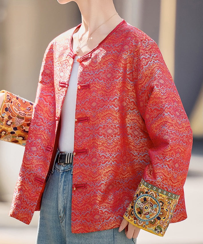 Scarlet Brocade Cheongsam Jacket