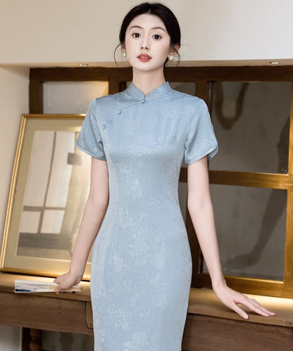 Xiao Shu Wei Blue Cheongsam