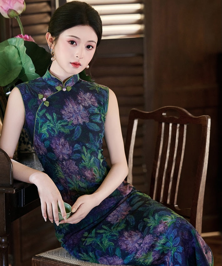Midnight Peony Cheongsam