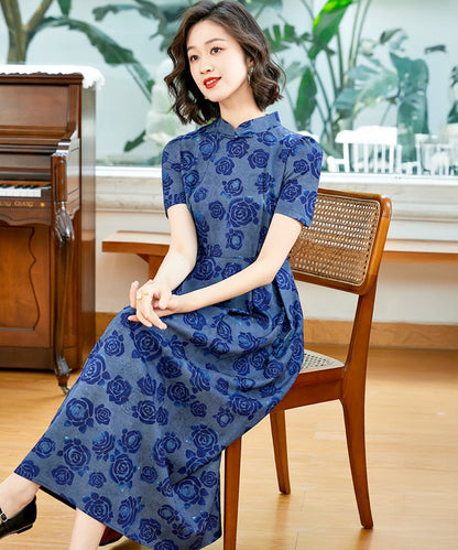 Indigo Blossom Cheongsam