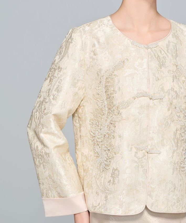 Ivory Bloom Embroidered Top Jacket