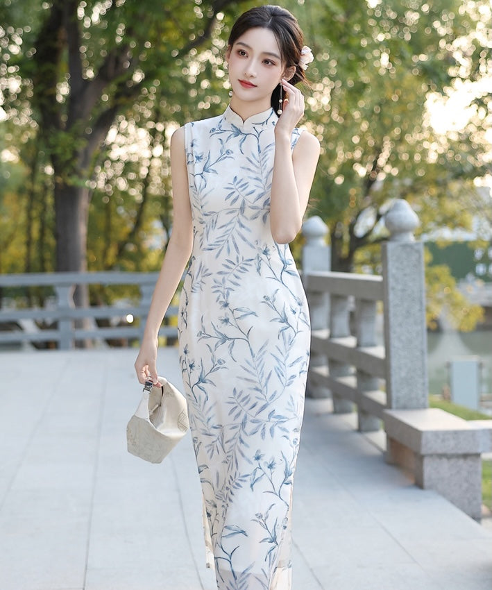 Blue Porcelain Whisper Cheongsam