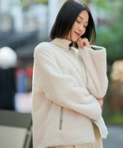 Celadon Bloom Winter Cheongsam Jacket