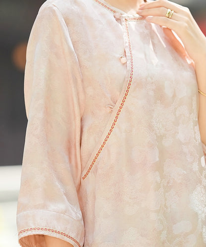Peach Silk Cheongsam Top