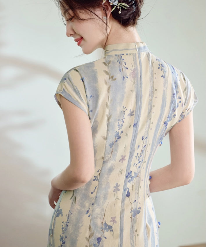 Wisteria Breeze Ramie Qipao Cheongsam
